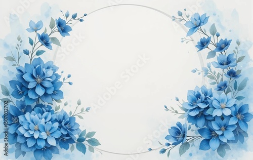 Blue flower background image, plant, nature, banner texture poster ad, illustration