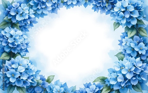 Blue flower background image, plant, nature, banner texture poster ad, illustration