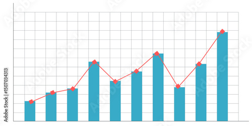 Annual economic analysis chart. monthly growth and contraction diagram. Economic data analysis concept.
