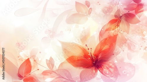 7.Abstract Background with floral elements. Banners, posters, cover design templates, with leaves and flowers