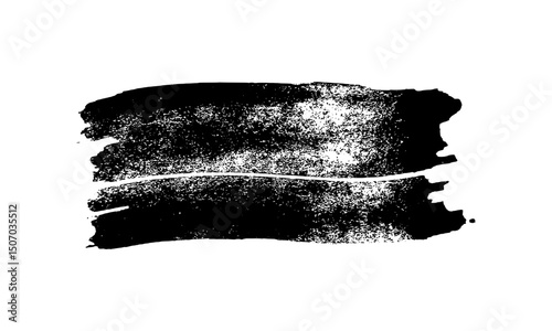 Black brush stroke on white background
