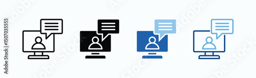 Webinar Icon Sheet Multiple Style Collection Isolated Vector