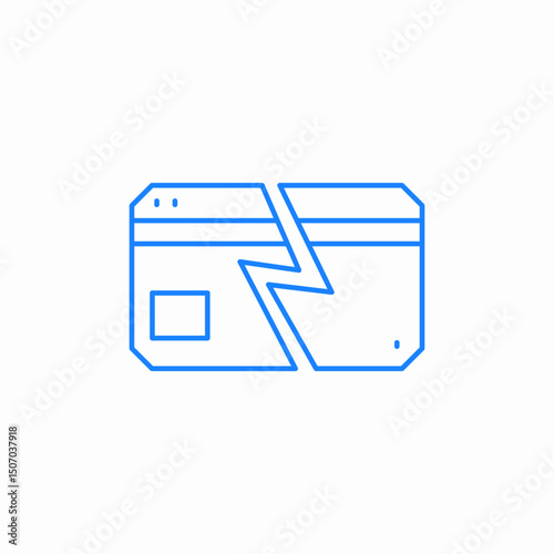 broken credit card icon sign vector
