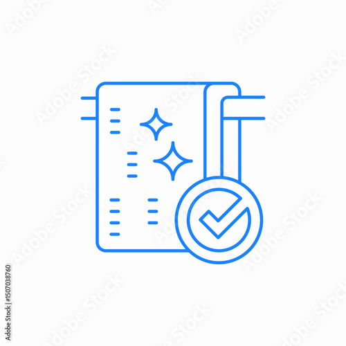 clean verified receipt icon sign vector