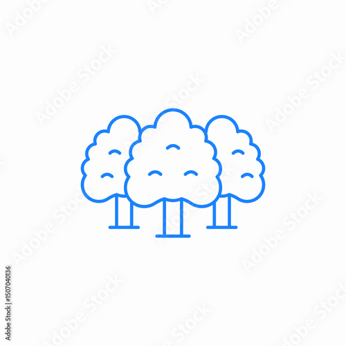forest trees nature icon sign vector
