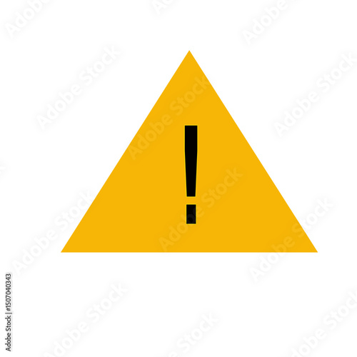 Exclamation Mark in Yellow Triangle Warning Sign | Alert Icon for Danger, Caution, Attention, Safety, and Notification Design
