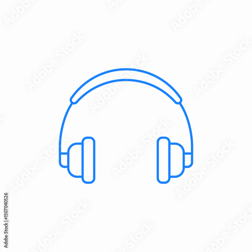 headphones audio device icon sign vector