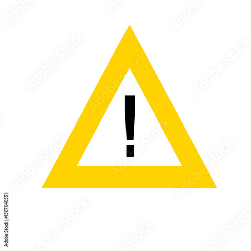 Yellow Warning Sign with Exclamation Mark | Alert Symbol for Hazard Communication, Safety Notices and Attention Graphics