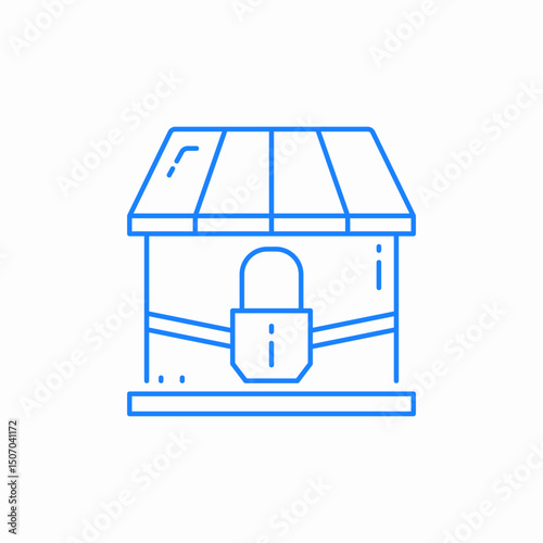 locked secure house icon sign vector