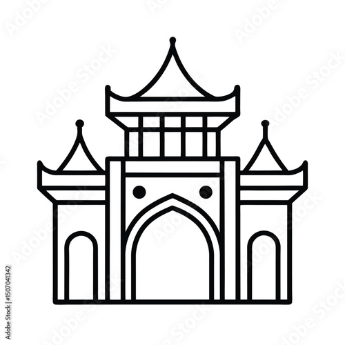 Golden Gate Design with Intricate Carvings