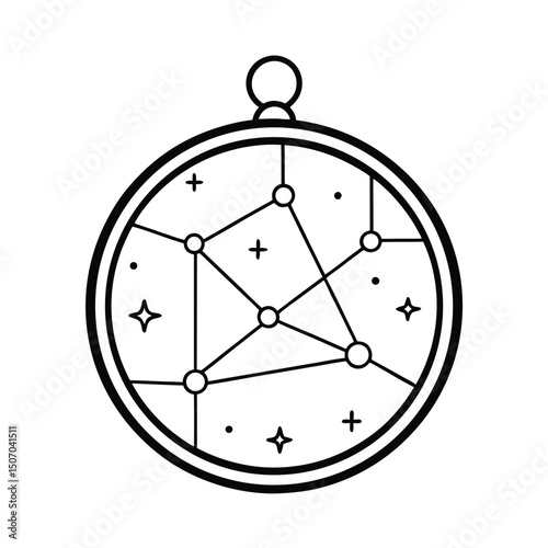 Golden Astrolabe Mapping Constellations