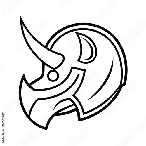 Helmet Tag Design Featuring A Fierce Rhino