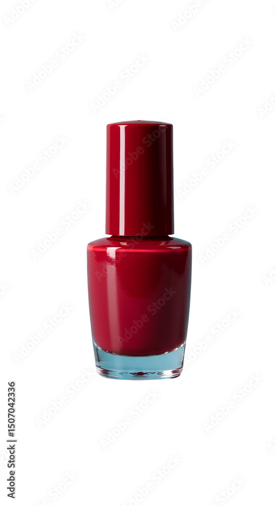 Isolated Red Nail Polish Glass Bottle for Manicure and Beauty on PNG Isolated Red Nail Polish Glass Bottle for Manicure and Beauty on PNG