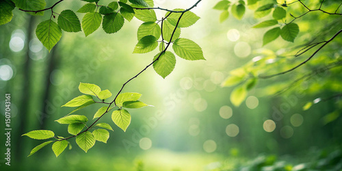 Green bokeh background from nature forest 
background