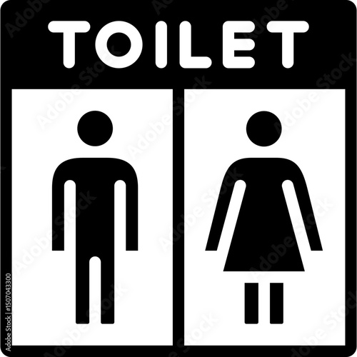 toilet icon illustration design with solid