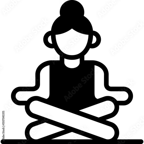 yoga icon illustration design with solid