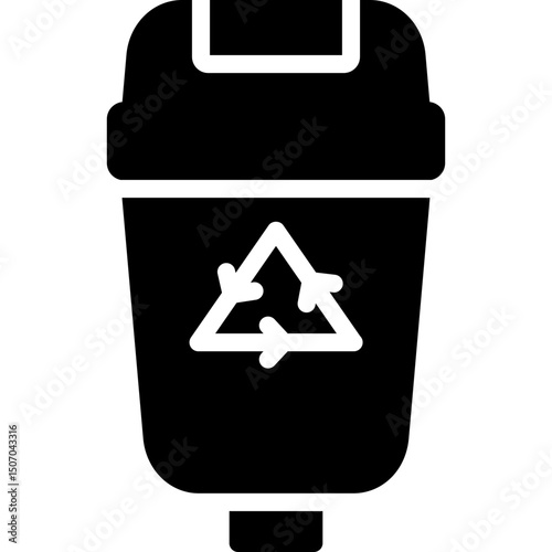 trash icon illustration design with solid
