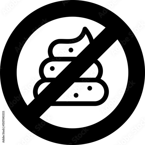 no poop icon illustration design with solid