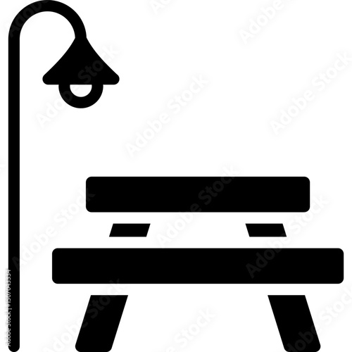 park icon illustration design with solid