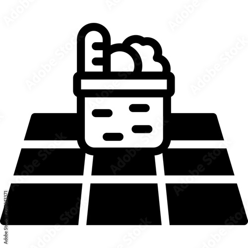 picnic icon illustration design with solid