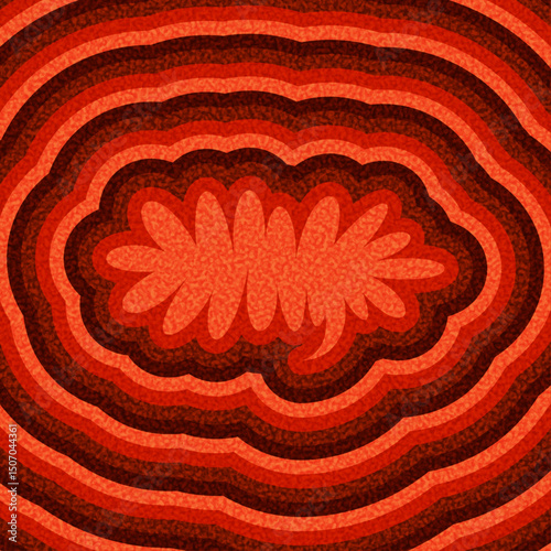 Bold red speech bubble with jagged edges and grunge ripple texture. Vector illustration.