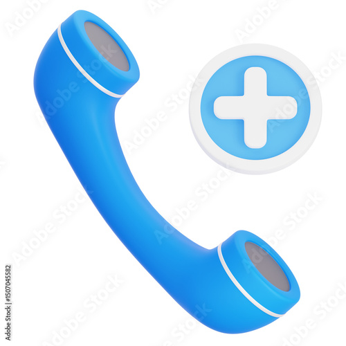 3D Illustration of Add Call Telephone photo