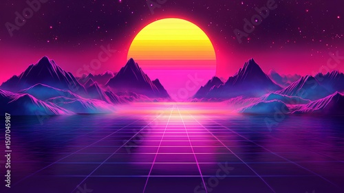 The moon is beautiful with a river in the middle and mountains around it