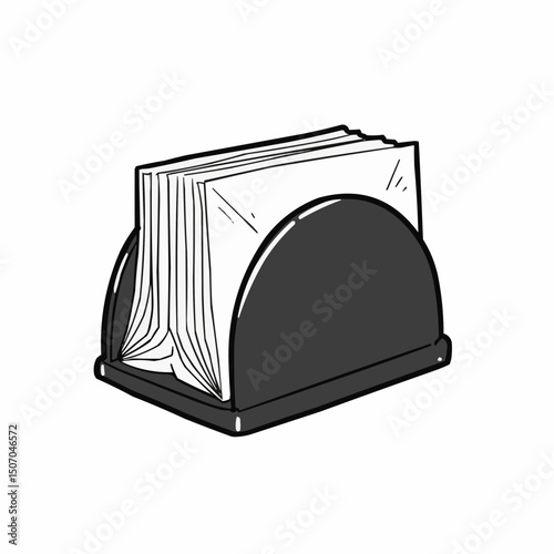 Desk organizer with file documents in a simple black design  