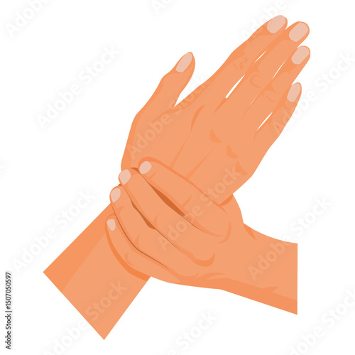 Wrist Pain, Hand Cramps Illustration, fractures from sudden injuries concept medical Illustrations