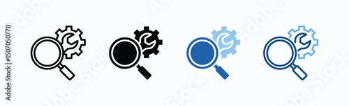 Talent Search Icon Sheet Multiple Style Collection Isolated Vector