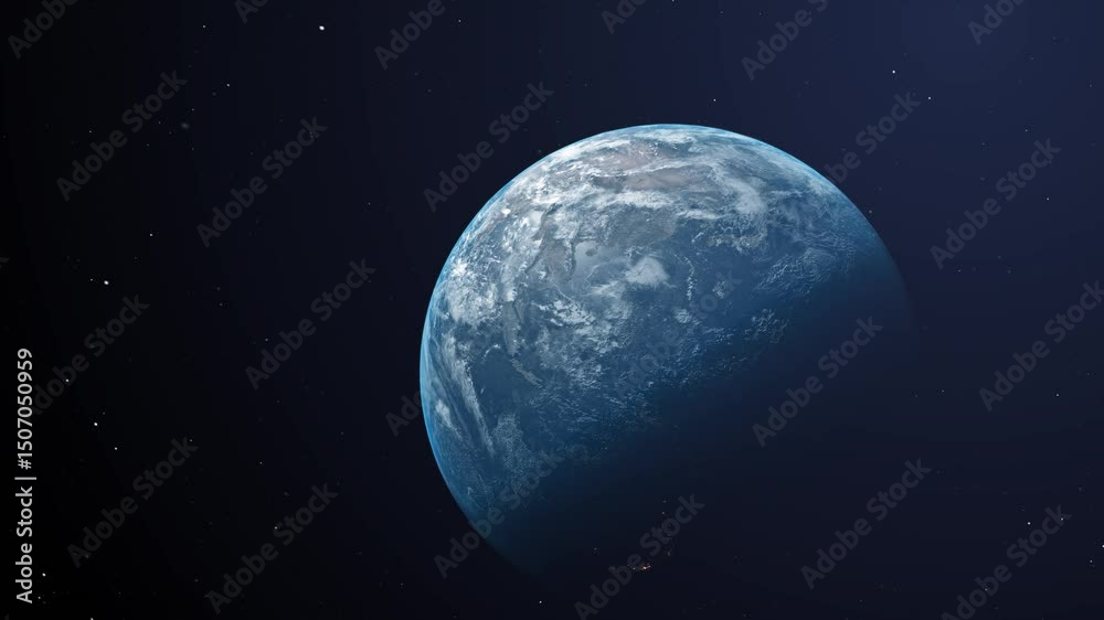 planet earth rotating atmosphere in space