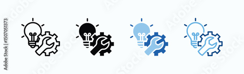 Skills Icon Sheet Multiple Style Collection Isolated Vector
