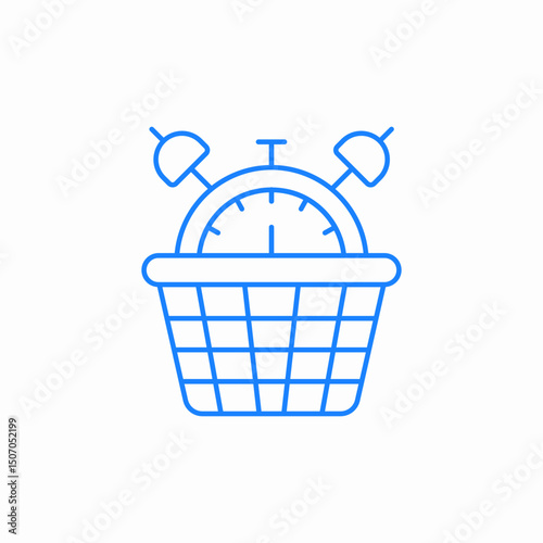 alarm clock basket icon sign vector