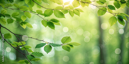 Green bokeh background from nature forest 
background