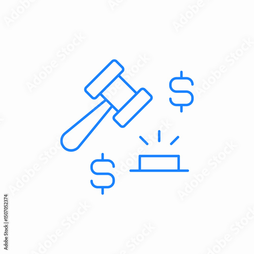 auction gavel bid icon sign vector