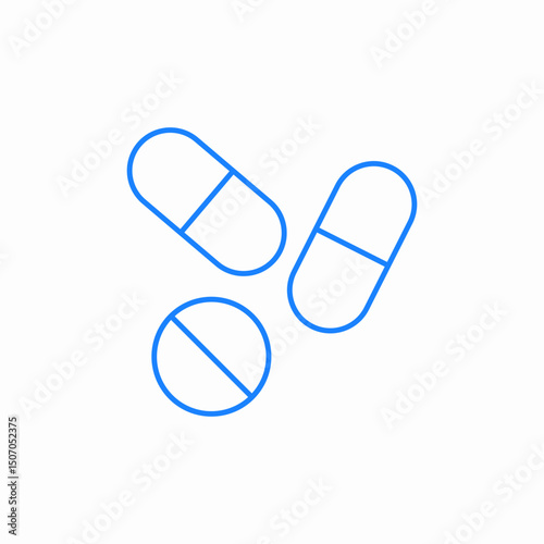 assorted medical pills icon sign vector