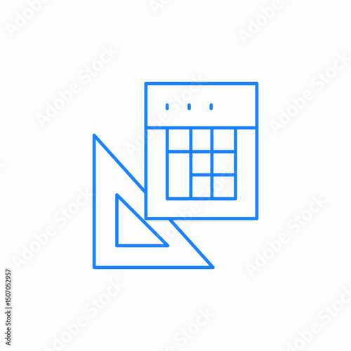 calculator and ruler math icon sign vector