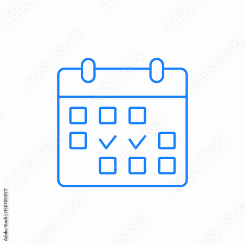 calendar schedule checklist icon sign vector