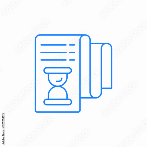 document hourglass scroll icon sign vector