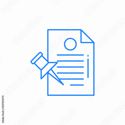 document pin note icon sign vector