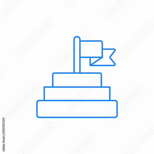 flag stairs goal icon sign vector