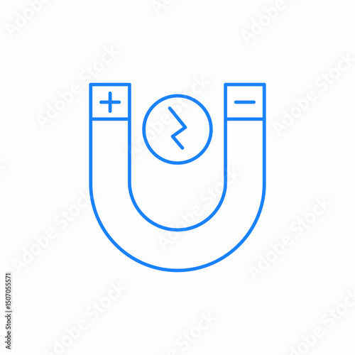 flat magnet icon sign vector