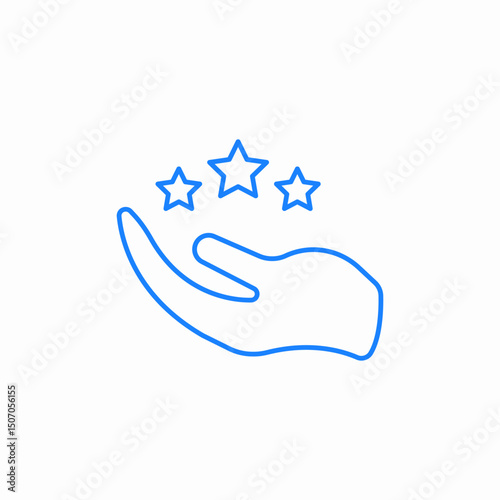 hand holding stars icon sign vector