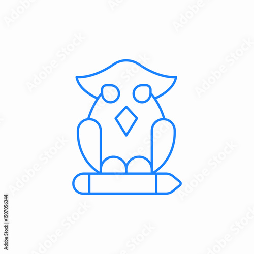 how to owl sitting icon sign vector
