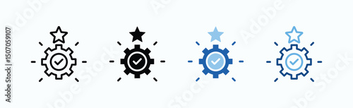 Competency Icon Sheet Multiple Style Collection Isolated Vector