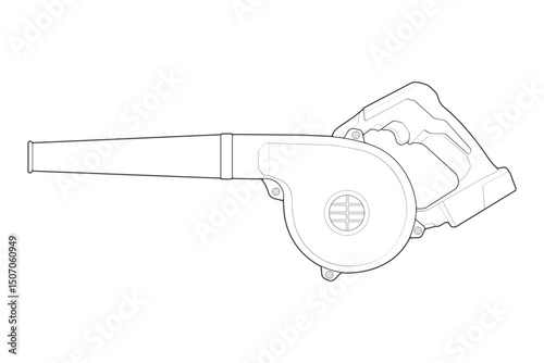 air blower line art style, air blower illustration, outline Line.
