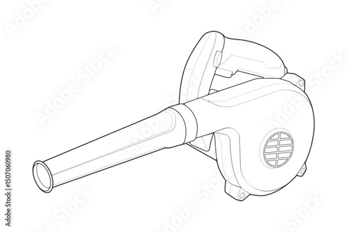 air blower line art style, air blower illustration, outline Line.
