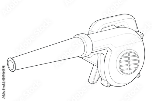 air blower line art style, air blower illustration, outline Line.
