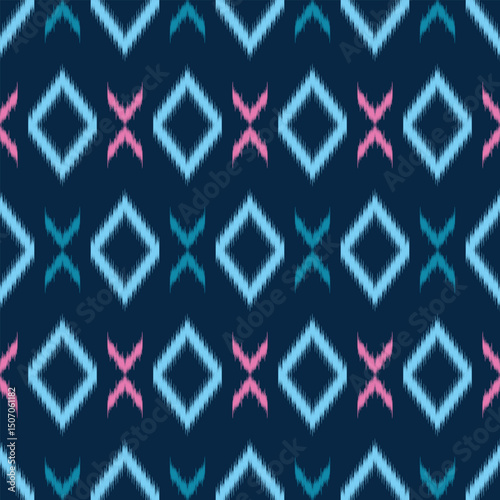 seamless pattern design in ikat style for any perpose printing