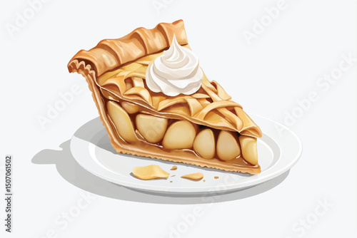 Piece of tasty apple pie isolated on transparent background